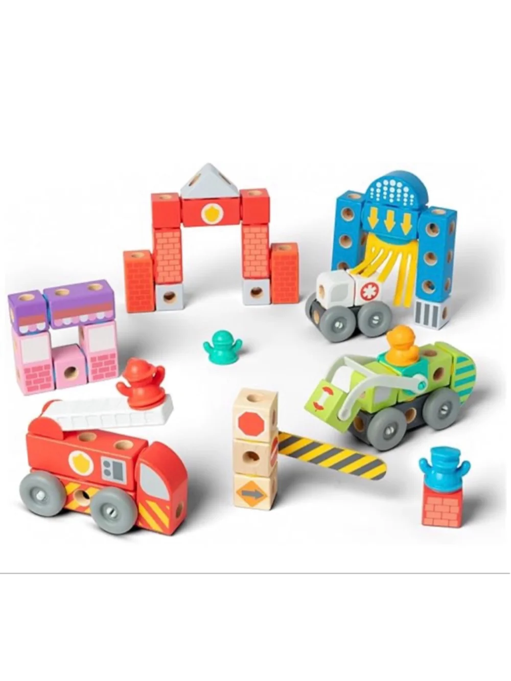 NEW Melissa & Doug Blockables Building Set One Size Green Red